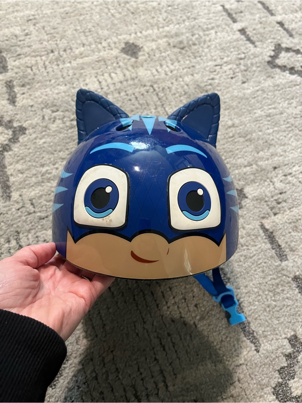 Kids Blue Cat-Character Safety Helmet for Toddlers